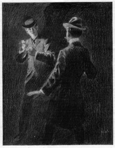 And suddenly a match blazed from the black Illustration by E.V Nadherny