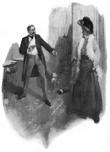 It was the fire-eating and prison-inspecting Colonel himself!  He was ready for me, a revolver in his hand. Illustration by Cyrus Cuneo