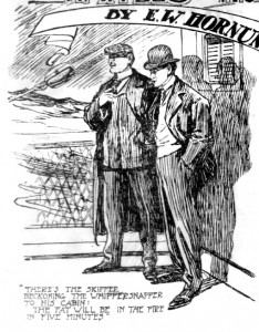 There's the skipper beckoning the whippersnapper to his cabin: the fat will be in the fire in five minutes Illustration by S. Armstrong