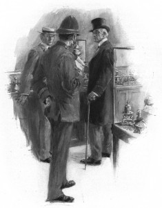 "Going to run me in, officer?" said he Illustration by F. C. Yohn